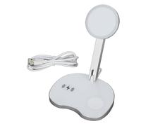 Station de recharge sans fil magnétique tout-en-un avec support de recharge rapide et lumière d'ambiance pour iPhone, Apple Watch et AirPods, avec