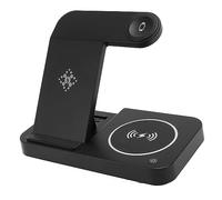 Station de Recharge sans Fil Pliable Yctze 4 en 1 : Support Multifonctionnel pour Téléphone, écouteurs et Montre avec Lumière Ambiante