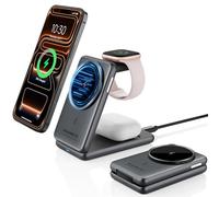 Station de Recharge sans Fil pour Chargeur Mag-Safe 3 en 1 pour iPhone 17/16/15/14/13/12 Series, Airpods Pro 2, iWatch Series 10/9/8/7, Station de Recharge pour Appareils Apple Multiples