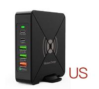 Station de recharge sans fil Quick Charge 3.0 PD 45W type c, HUB, téléphone portable, bureau, Smart Wall, 5 ports USB, nouveau