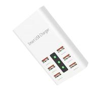 Station de Recharge USB 6 Ports, Chargeur Rapide Portable Blanc