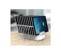 Station de recharge USB avec 10 ports et prise UK - Station de charge - 120 Watt - 2.4 A - 10 connecteurs de sortie (USB) - Royaume-Uni