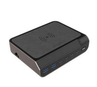Station de recharge USB, chargeur USB multiport avec chargeur sans fil, multiport pour ordinateurs portables et téléphones mobiles (Black )