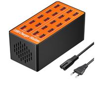 Station de Recharge USB de 20 Ports, Chargeur de Bureau indigent avec Conception Multi-Port pour iPhone, Samsung, Google et Plus