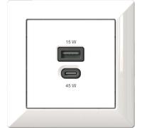 Station De Recharge Usb Encastrable, Chargeur Usb-C 45 Watts + Usb-A 15 Watts, Blanc[DYB984648]