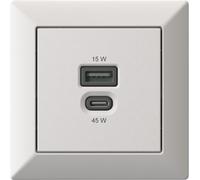 Station De Recharge Usb Encastrable, Chargeur Usb-C 45 Watts + Usb-A 15 Watts, Blanc Mat[DYB984646]