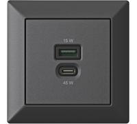 Station De Recharge Usb Encastrable, Chargeur Usb-C 45 Watts + Usb-A 15 Watts, Noir Mat[DYB984647]