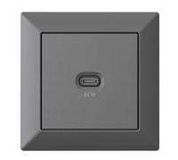 Station de Recharge USB encastrable, Chargeur USB-C 65 Watts, Anthracite