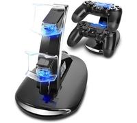 Station de rechargement pour manette PS4 - HAO HONG - Chargeur DualShock - Noir - Charge 2 manettes - USB