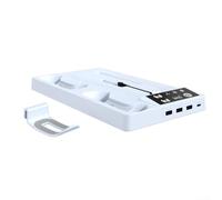 Station de refroidissement avancée et chargeur de manette pour PS5 Pro avec paramètres de flux d'air personnalisables pour une performance améliorée (blanc)