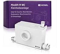 Station de relevage compacte KESSEL Minilift M WC 28521 pour WC avec broyeur - station de relevage des eaux usées pour eaux noires (WC, douche, lavabo), compacte, prête à brancher, 750 W