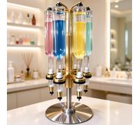 Station de remplissage manuel de parfum rotative à 360°, Bar à parfums | Machine de transfert et de remplissage de liquide à 6 têtes de pompe,Remplisseuse de liquide,parfumerie, salon(Gold,375ml)