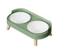 Station de repas surélevée à double gamelle pour animaux de compagnie, design anti-éclaboussures, hauteur ergonomique pour les habitudes alimentaires pour chats et chiens