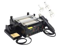 Station de retouche à air chaud, machine de retouche 1100 W, appareil de préchauffage de soudage 3 en 1 avec fer à souder, pistolet à air chaud et station de préchauffage, température réglab