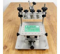 Station de sérigraphie manuelle CMS, table d'impression de pâte à braser en treillis d'acier compact, table de travail 150 x 150 mm / 230 x 300 mm, position réglable, pour le prototypage de précision