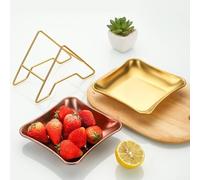 Station de service à fruits en acier inoxydable avec 4 plateaux et support vertical pour maintenir l'ordre et l'accessibilité des consommables quotidiens (doré)