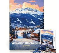Station de Ski de Whistler Blackcomb pour Adultes Puzzle de 1000 pièces Un Cadeau mémorable et apaisant pour Un Esprit aiguisé (50x75cm)