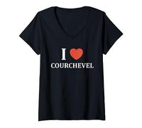 Station de ski I love Courchevel T-Shirt avec Col en V