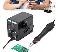 Station de soudage à air chaud 700 W avec LED, réglage de la température à 10 niveaux de 100 ~ 480 °C, kit de fer à souder avec 3 buses pour réparation BGA SMD, kit de soudage 858D