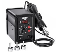 Station de Soudage à Air Chaud 700 W, Station De Soudage à Air Chaud 858D Avec Écran LED, 3 Buses, Température Réglable De 100 à 450 °C, Station De Dessoudage SMD Pour Bricolage, Réparations