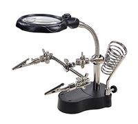 Station de soudage avec loupe, lampe LED professionnelle, station de soudage loupe éclairée par LED avec clips auxiliaires pour réparation du matériel