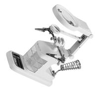 Station de Soudage de Bureau Loupe LED 3x 4,5x 25x | Bras Réglables, Pinces Crocodiles et Support Fer, Alimentation USB ou 3 Piles Aaa, pour Atelier