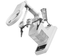 Station de Soudage de Table LED Loupe 3x 4,5x 25x | Pince Crocodile Réglable, Bras Flexibles, 3 Tiroirs, Alimentation USB ou 3 Piles Aaa