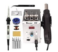 Station de Soudage, Fer à souder à feu de chaleur à air chaud 22 0V / 110V Station de retouche de soudure for les outils de réparation de soudage des aoldants(SET-2,220V EU Plug)