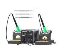 Station de soudage intelligente MECHANIC A210 MAX 100W pour bureau avec base à double poignée, grand écran LED, adaptée aux embouts de soudure C210 (A210 MAX-3pointes)
