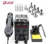 Station de soudage JCD 8586D 2 en 1, pistolet à Air chaud, avec 2 écrans numériques, Mode veille 10 minutes pour le retouche SMD 220V 8586 KIT5