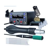Station de soudage WEP T12, station reprise à air chaud avec fer souder électrique, pistolet dessouder, machine for PCB CMS(SET2)