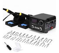 Station de soudure 100W avec 23 pointes coniques et deux embouts, ensemble de brûleur à bois, température réglable de 0 à 750°C, station de pyrogravure, pyrograveur, équipement de pyrogravure pour