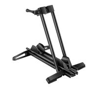 Station de stationnement pour vélo - Acier noir - Fer ABS - Béquille de vélo stable - Support de rangement pliable - Mécanisme de rétrécissement dans le sens des aiguilles d'une montre pour une
