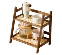 Station de stockage à 2 niveaux de tasse - support de tasse, étagère multi-fonctionnale, comptoir-organisateur, support de rack en métal de cuisine | Café Bar Home Office Dish Snack Food Accessoires P
