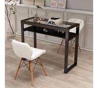 Station de Table de manucure avec Plateau en Verre, Cadre en métal, Salon de beauté Moderne