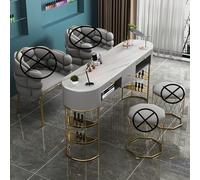 Station de Table de manucure élégante Fonctionnelle, Bureau de Technologie des Ongles, Travail de beauté des Ongles Moderne professionnelsalon de marbre Spa Bureau de Maquillage Habillage de