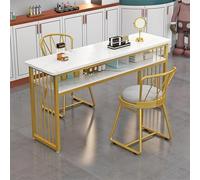 Station de Table de manucure Professionnelle avec Cadre en métal, Bureau à Ongles Double Couche pour Une Utilisation en Salon