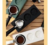 Station de tamper à café avec trois emplacements conçus pour les porte-filtres de 51 mm, 53 mm et 58 mm pour baristas (vert 51/53 mm)