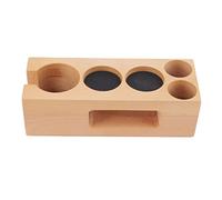 Station de tamper à café en bois, support de tamper à café en bois, support de tamper à expresso en bois, base en bois avec tapis pour la maison et les cafés (taille S)