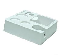 Station de tassage de café avec coussinet en silicone et base antidérapante pour un dosage silencieux et stable de l'expresso (blanc)