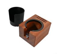 Station de tassage de café intégrée avec structure en bois et plateau profond pour organiser les outils d'environ 51 mm, 53 mm, 54 mm, 58 mm (siège avec seau)