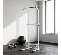 SPORTNOW Barre de traction sur pied chaise romaine - station de musculation réglable avec station dips - power tower maison en acier solide pour entraînement complet 120 kg, blanc