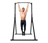 Station de traction triangulaire pliable - Noir - Capacité de charge : 200 kg - Barre de traction autoportante réglable en hauteur - Appareil d'entraînement multifonction pour le fitness et le dos