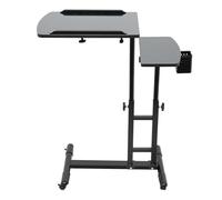 Station de travail de tatouage avec molette rotative à 360 degrés, hauteur réglable de 57,5 à 90 cm, double surface de travail, avec porte-stylo amovible, pour la maison, le studio de tatouage, le