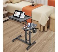 Station de travail de tatouage, portable, réglable en hauteur, table de tatouage professionnelle et support amovible avec roulettes et deux plans de travail, pour tatouage, beauté, massage et manucure