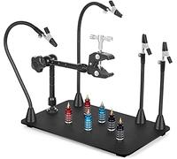 Station de travail magnétique pour soudage à la troisième main | Plaque de base extra large et robuste | Bras flexibles | Support pour pistolet à air chaud 360° (main d'aide avec main magique)