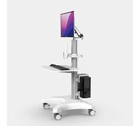 Station de travail mobile avec support de moniteur et support de scanner oral, chariot médical réglable en hauteur pour cliniques dentaires et hôpitaux