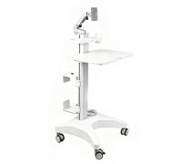 Station De Travail Mobile Avec Support De Moniteur Réglable Et Support | Chariot scanner dentaire buccal avec roulettes support pour clavier et bac de rangement destiné aux cliniques et laboratoires