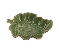 Station d'eau Extérieure en Céramique Feuille Verte 18x13 Cm | Insectes Utiles, Aspect de Flaque, Usage Jardin et Cour, Pièce Éducative