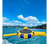 Station d'eau gonflable et flottante de 3 m - Plateforme de rebond d'eau avec toboggan pour le plaisir du lac et de la piscine, radeau pour activités de plein air en famille